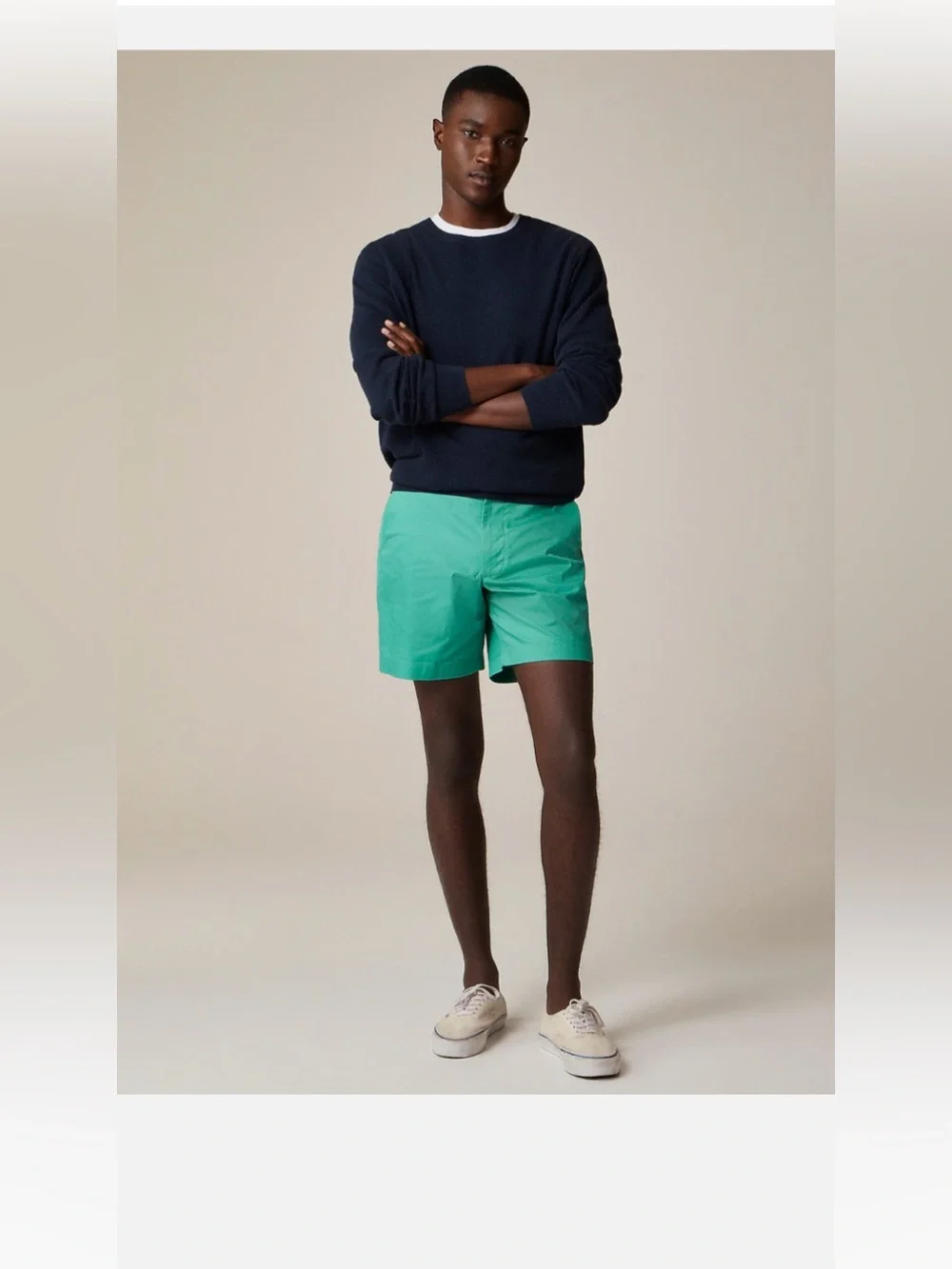 J. Crew Men’s Green Flat-Front Chino Shorts 7 inch Portsider